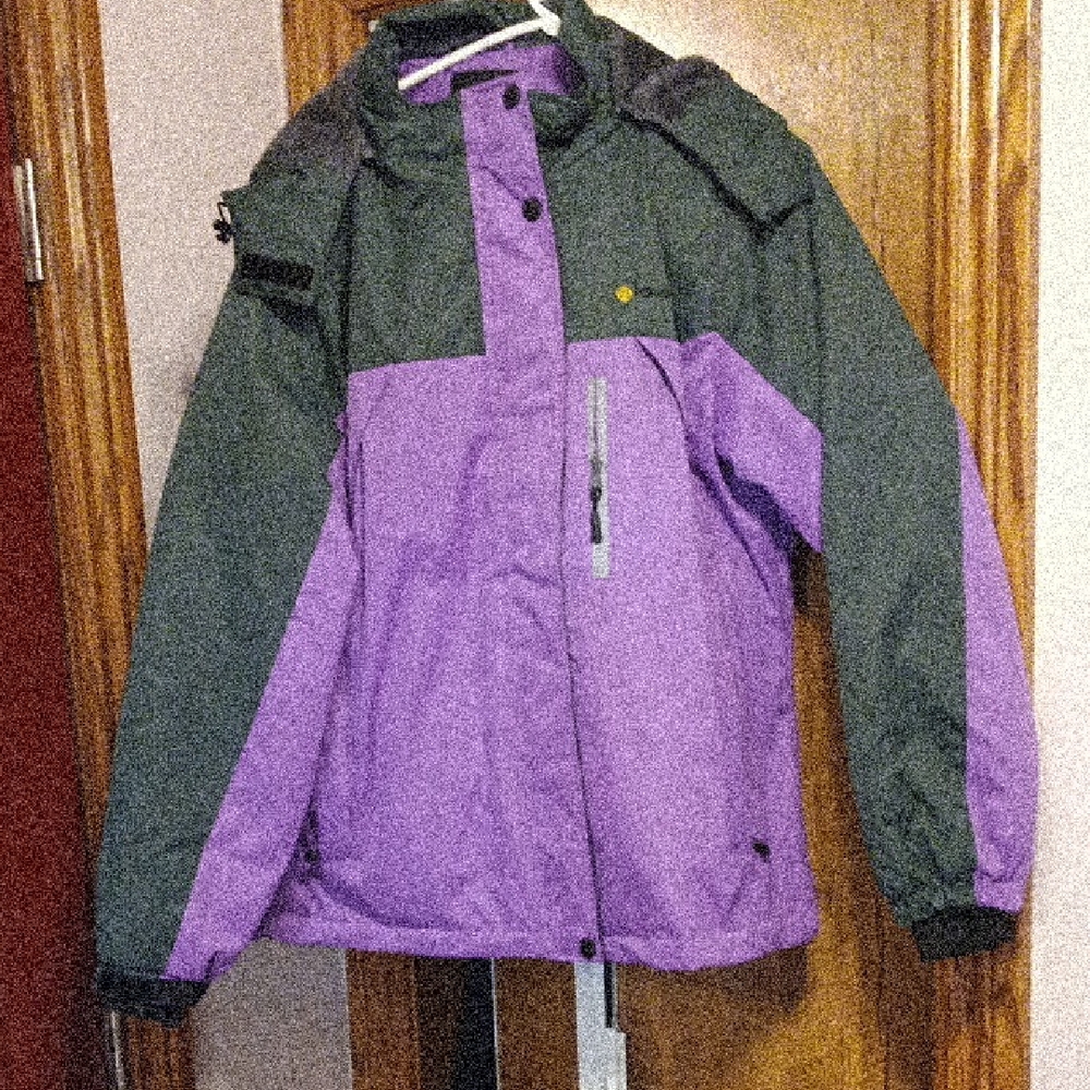 Purple and Grey Women's Winter Coat
